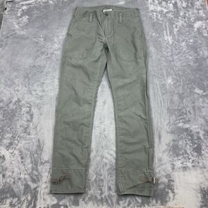 Wallace & Barnes Utility Pants Mens Size 28X32 Green Ankle Straps